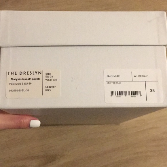 NWT MARYAM NASSIR ZADEH Palo Mule - White Calf - Picture 6 of 6